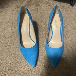 Brand New Nine West Turquoise Suede Pumps- Folowe D’Orsay Pointy Toe Pumps